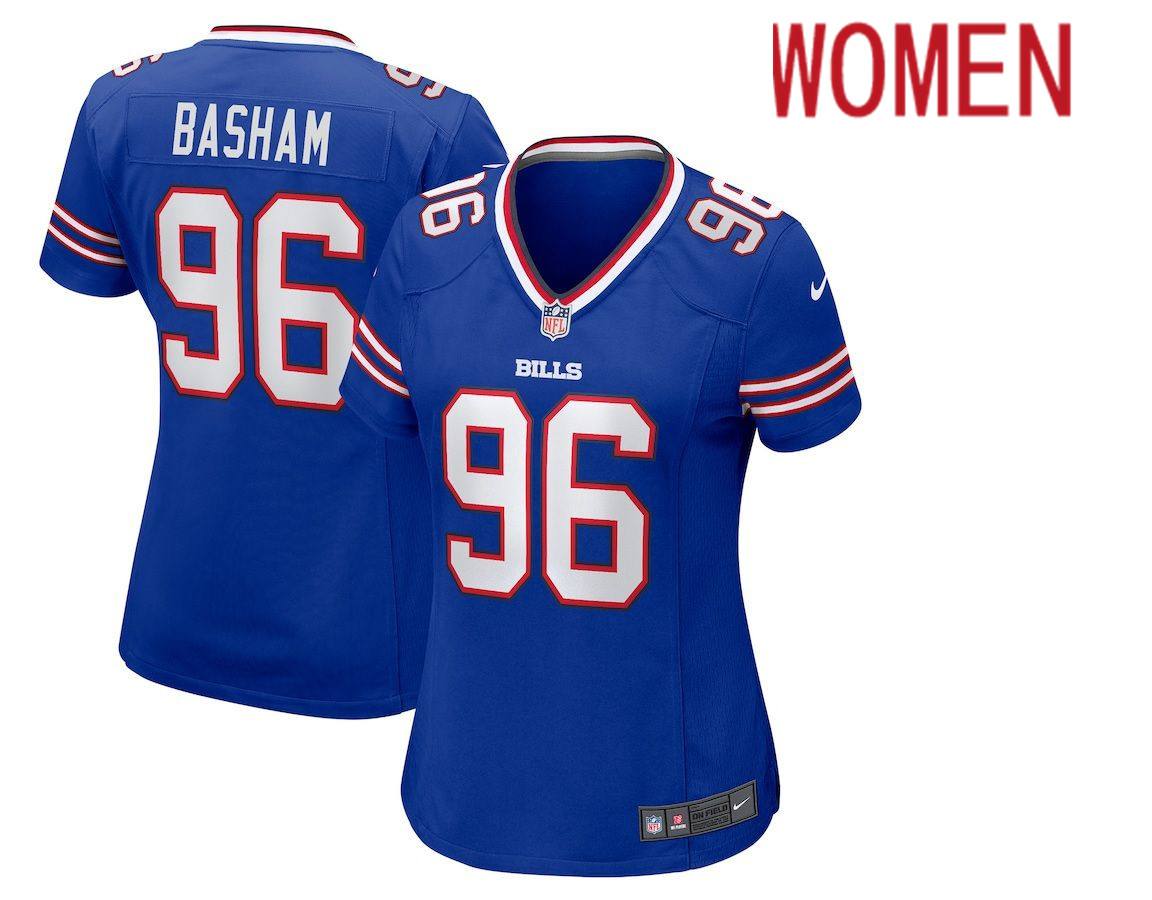 Women Buffalo Bills #96 Boogie Basham Nike Royal Game NFL Jersey